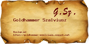 Goldhammer Szalviusz névjegykártya